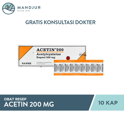 Acetin 200 Mg 10 Kapsul - Apotek Mandjur