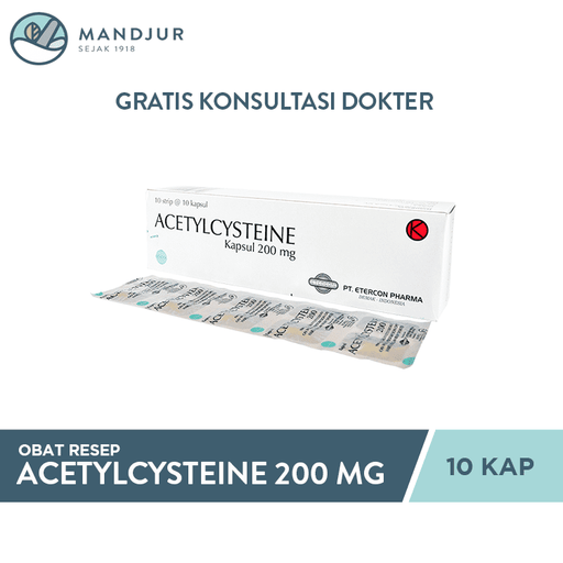 Acetylcysteine 200 mg Strip 10 Kapsul - Apotek Mandjur