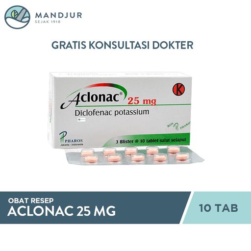 Aclonac 25 mg 10 Tablet - Apotek Mandjur