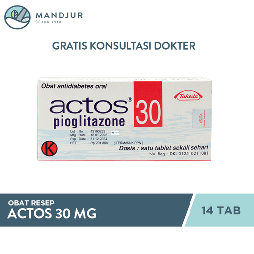 Actos 30 Mg 14 Tablet - Apotek Mandjur
