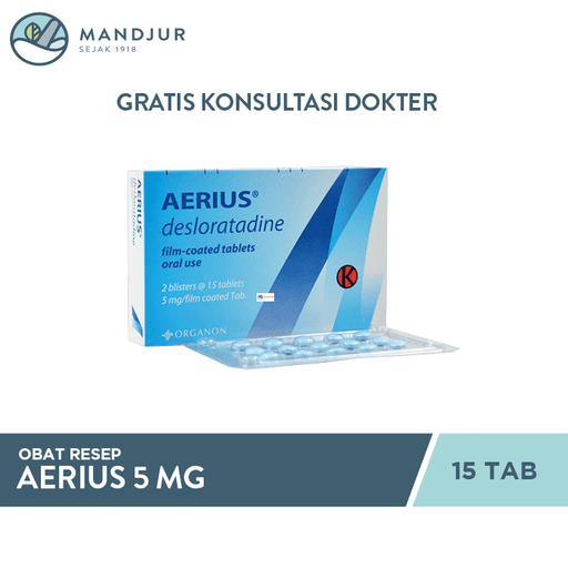 Aerius 5 Mg 15 Tablet - Apotek Mandjur