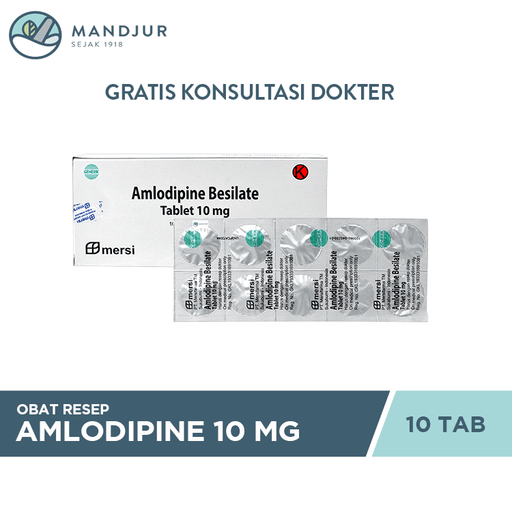 Amlodipine 10 Mg Strip 10 Tablet - Apotek Mandjur