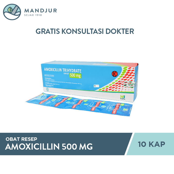 Amoxicillin 500 Mg Strip 10 Tablet - Apotek Mandjur