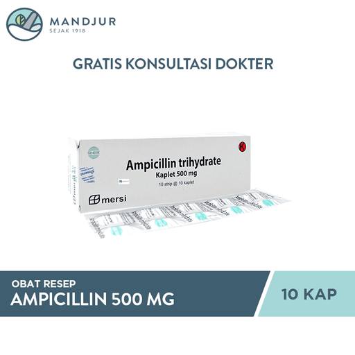 Ampicillin 500 mg 10 Tablet - Apotek Mandjur
