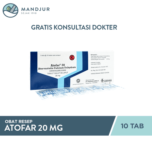 Atofar 20 mg 10 Tablet - Apotek Mandjur