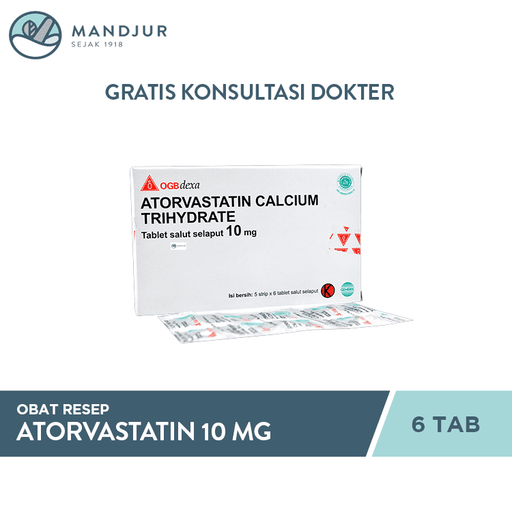 Atorvastatin 10 Mg 6 Tablet - Apotek Mandjur
