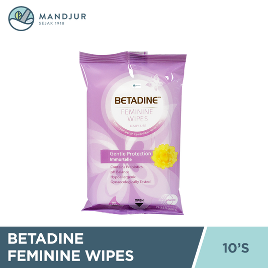Betadine Feminine Wipes Gentle Protection Isi 10 Lembar