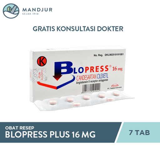Blopress Plus 16 mg/12.5 mg 7 Tablet - Apotek Mandjur