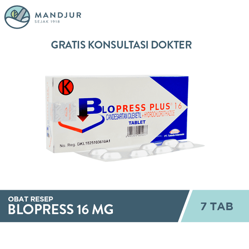 Blopress 16 Mg 7 Tablet - Apotek Mandjur