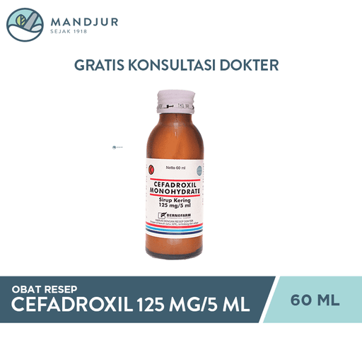 Cefadroxil 125 mg/5 ml Dry Syrup 60 ml - Apotek Mandjur