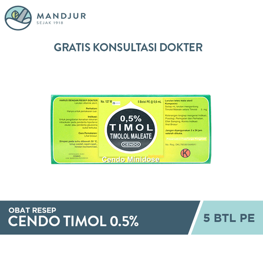 Cendo Timol 0.5% Minidose 0.6 Ml - Apotek Mandjur