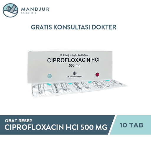 Ciprofloxacin 500 Mg Strip 10 Tablet - Apotek Mandjur