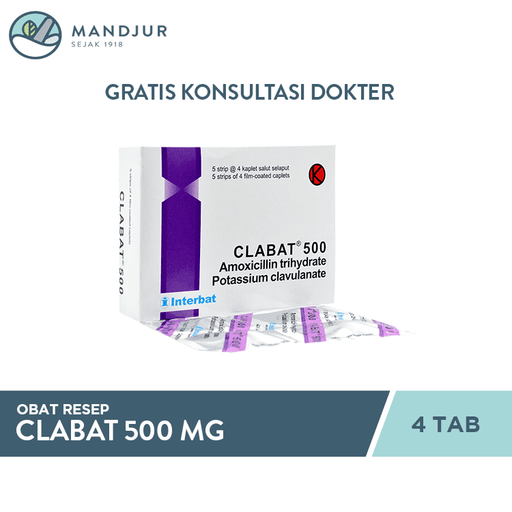 Clabat 500 mg 4 Tablet - Apotek Mandjur