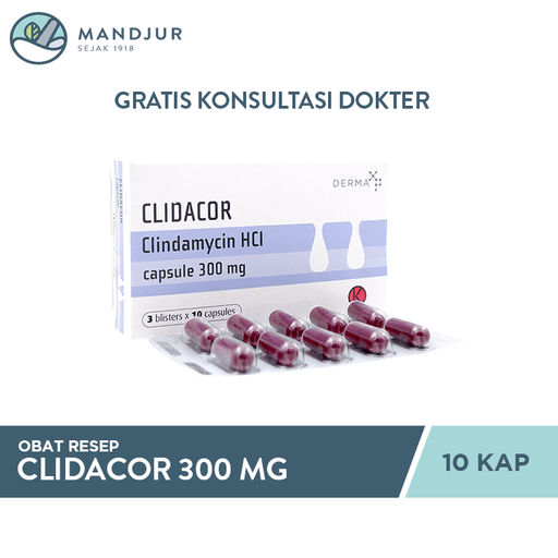Clidacor 300 mg 10 Kapsul - Apotek Mandjur