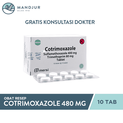 Cotrimoxazole 480 Mg Strip 10 Tablet - Apotek Mandjur