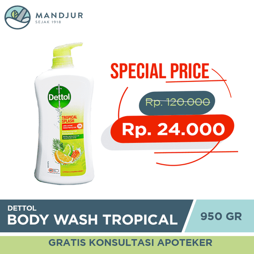 Promo Dettol Body Wash Tropical 950 Gram - Apotek Mandjur