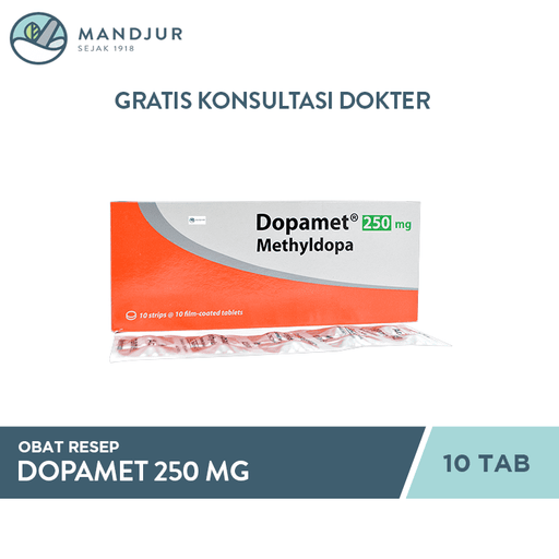 Dopamet 250 mg 10 Tablet - Apotek Mandjur