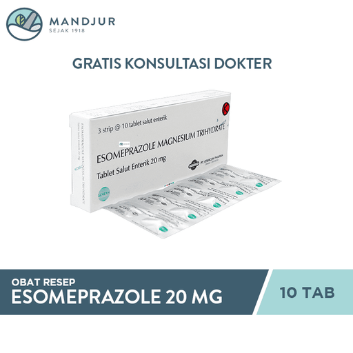 Esomeprazole 20 Mg 10 Tablet - Apotek Mandjur