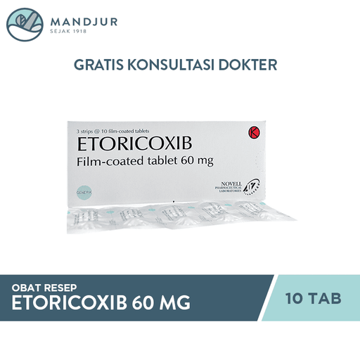 Etoricoxib 60 Mg 10 Tablet - Apotek Mandjur