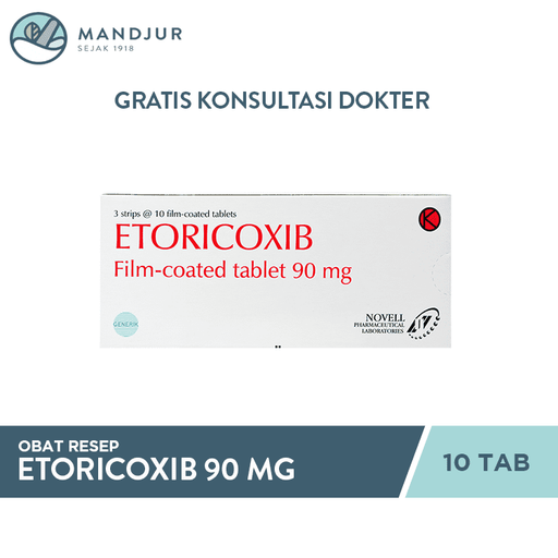 Etoricoxib 90 Mg 10 Tablet - Apotek Mandjur