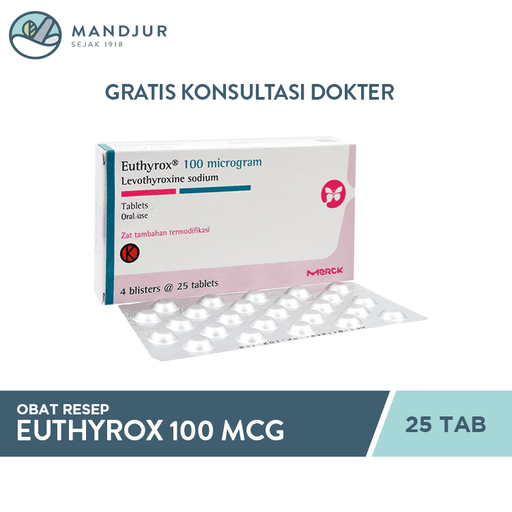 Euthyrox 100 Mcg 25 Tablet - Apotek Mandjur