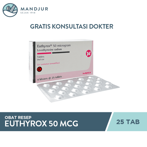 Euthyrox 50 mcg 25 Tablet - Apotek Mandjur