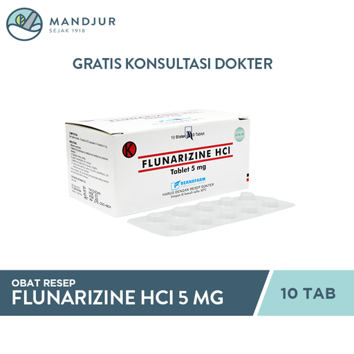 Flunarizin 5 mg Strip 10 Tablet - Apotek Mandjur
