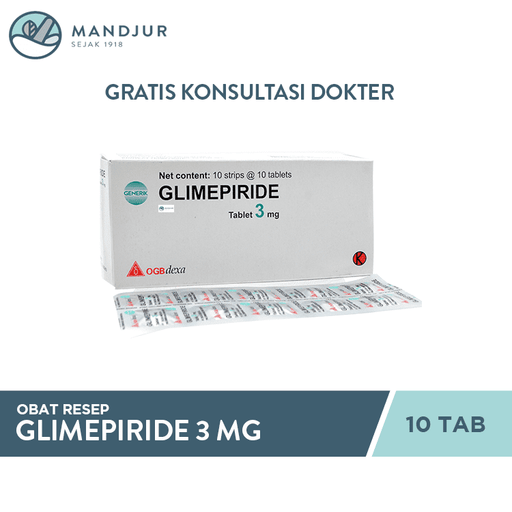 Glimepiride 3 Mg Strip 10 Tablet - Apotek Mandjur