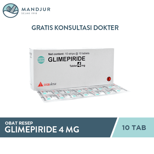Glimepiride 4 Mg Strip 10 Tablet - Apotek Mandjur