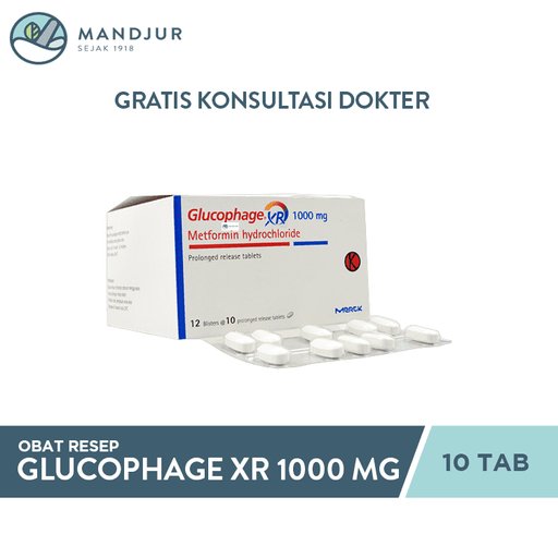 Glucophage XR 1000 Mg 10 Tablet - Apotek Mandjur