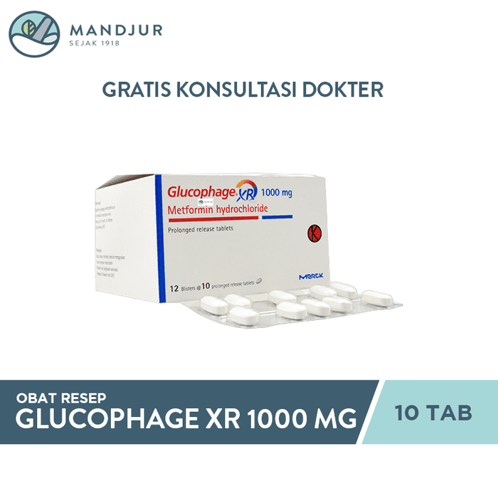 Glucophage XR 1000 Mg 10 Tablet - Apotek Mandjur