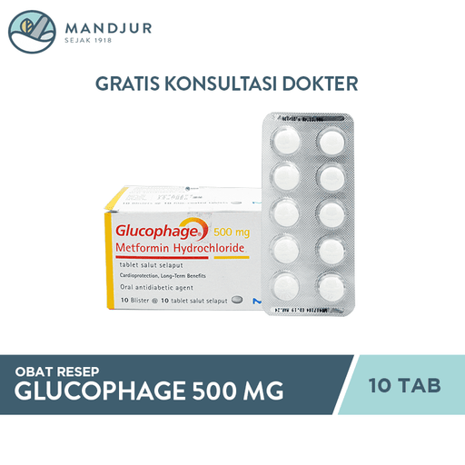 Glucophage 500 Mg 10 Tablet - Apotek Mandjur