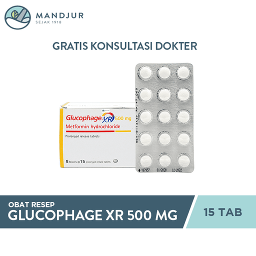 Glucophage XR 500 Mg 15 Tablet - Apotek Mandjur