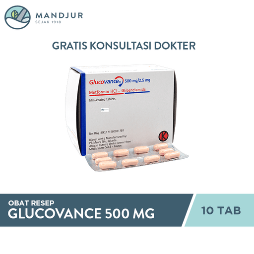 Glucovance 2.5 mg/500 mg 10 Tablet - Apotek Mandjur
