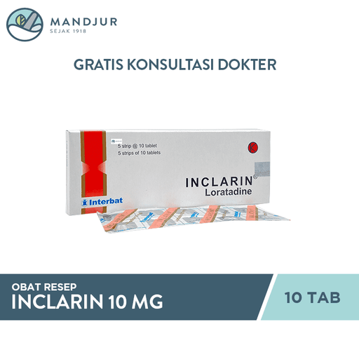 Inclarin 10 mg 10 Tablet - Apotek Mandjur