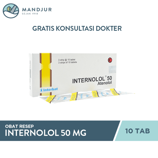 Internolol 50 mg 10 Tablet - Apotek Mandjur