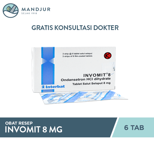 Invomit 8 mg 6 Tablet - Apotek Mandjur