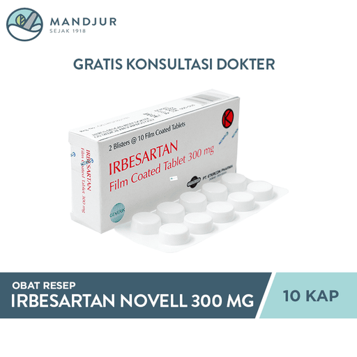Irbesartan 300 mg 10 Kapsul - Apotek Mandjur