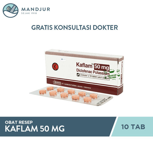 Kaflam 50 mg 10 Tablet - Apotek Mandjur