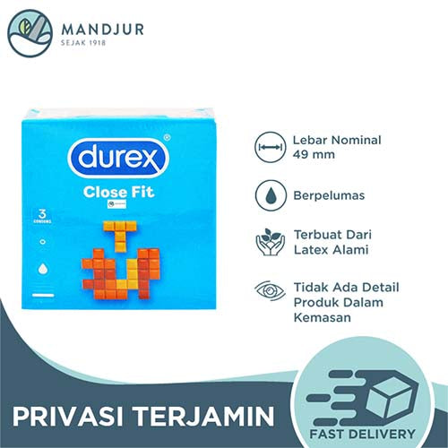 Kondom Durex Close Fit - Isi 3 - Apotek Mandjur