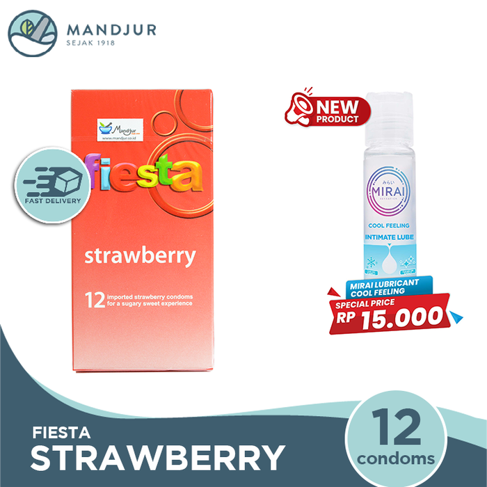Kondom Fiesta Strawberry - Isi 12