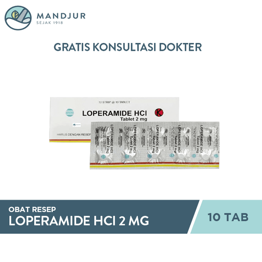 Loperamide 2 Mg Strip 10 Tablet - Apotek Mandjur