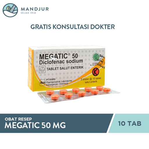 Megatic 50 mg 10 Tablet - Apotek Mandjur