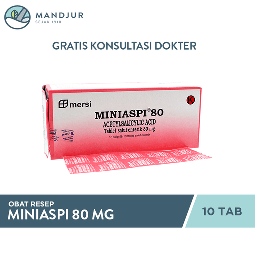Miniaspi 80 mg 10 Tablet - Apotek Mandjur