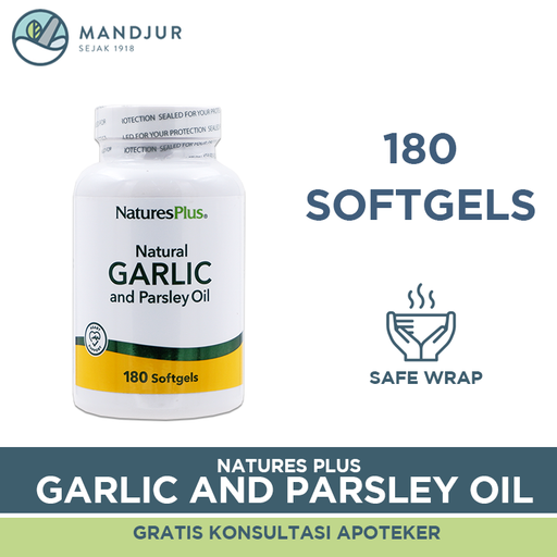 Natures Plus Garlic And Parsley Oil 180 Kapsul Lunak - Apotek Mandjur