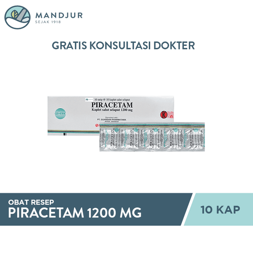 Piracetam 1200 mg 10 Kaplet - Apotek Mandjur
