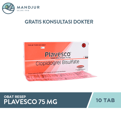 Plavesco 75 Mg 10 Tablet - Apotek Mandjur