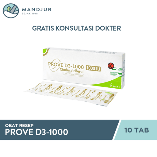 Prove Vitamin D3-1000 IU Strip 10 Tablet - Apotek Mandjur