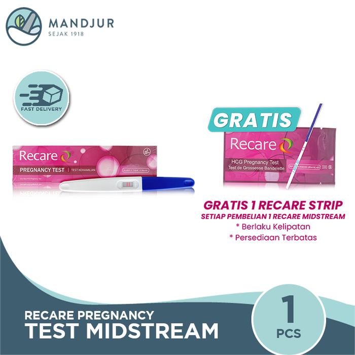 Recare tes kehamilan Midstream / test pack / pregnancy test - 1 Pack