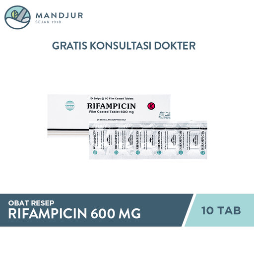 Rifampicin 600 Mg Strip 10 Kaplet - Apotek Mandjur